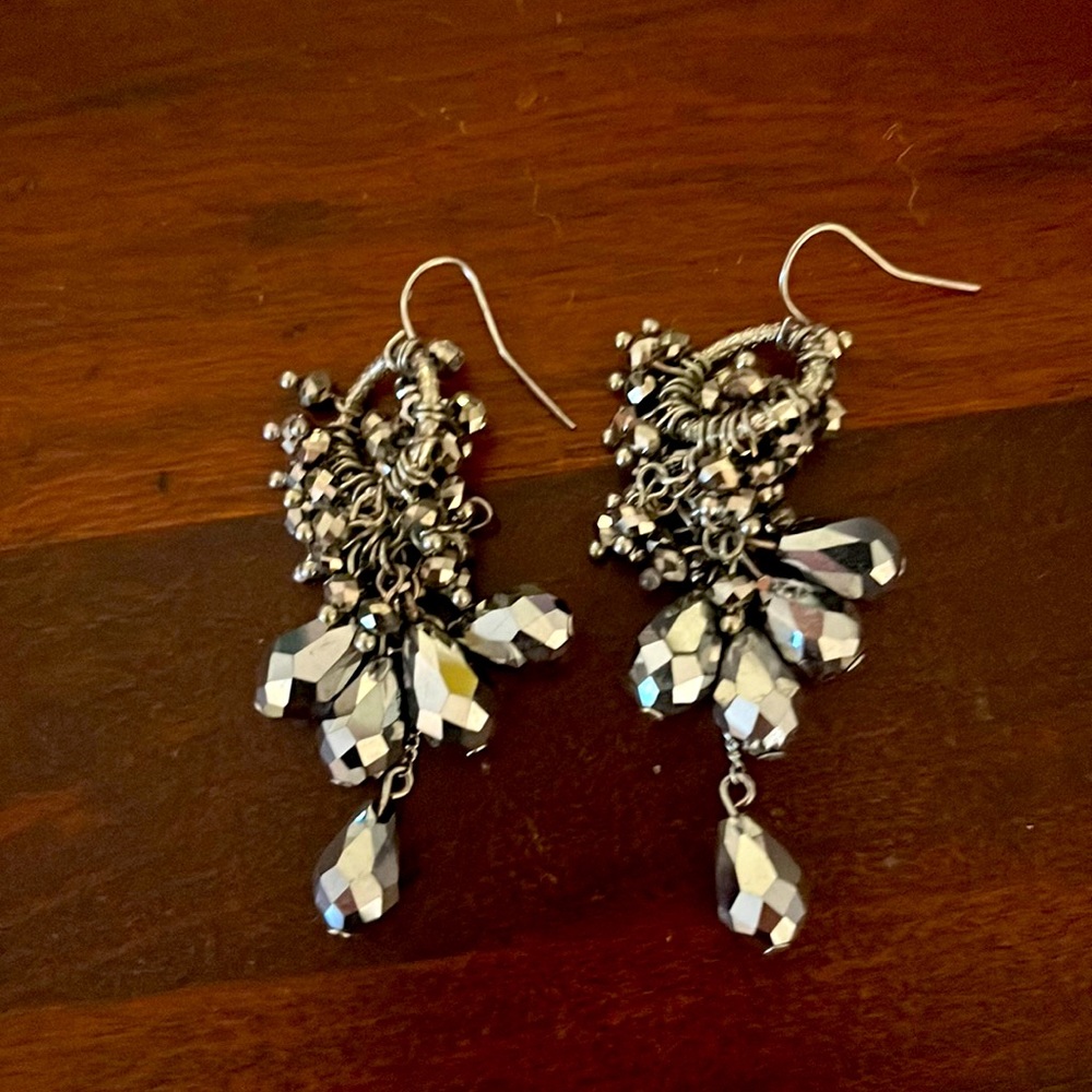 Shiny earrings. Perfect for the holidays.